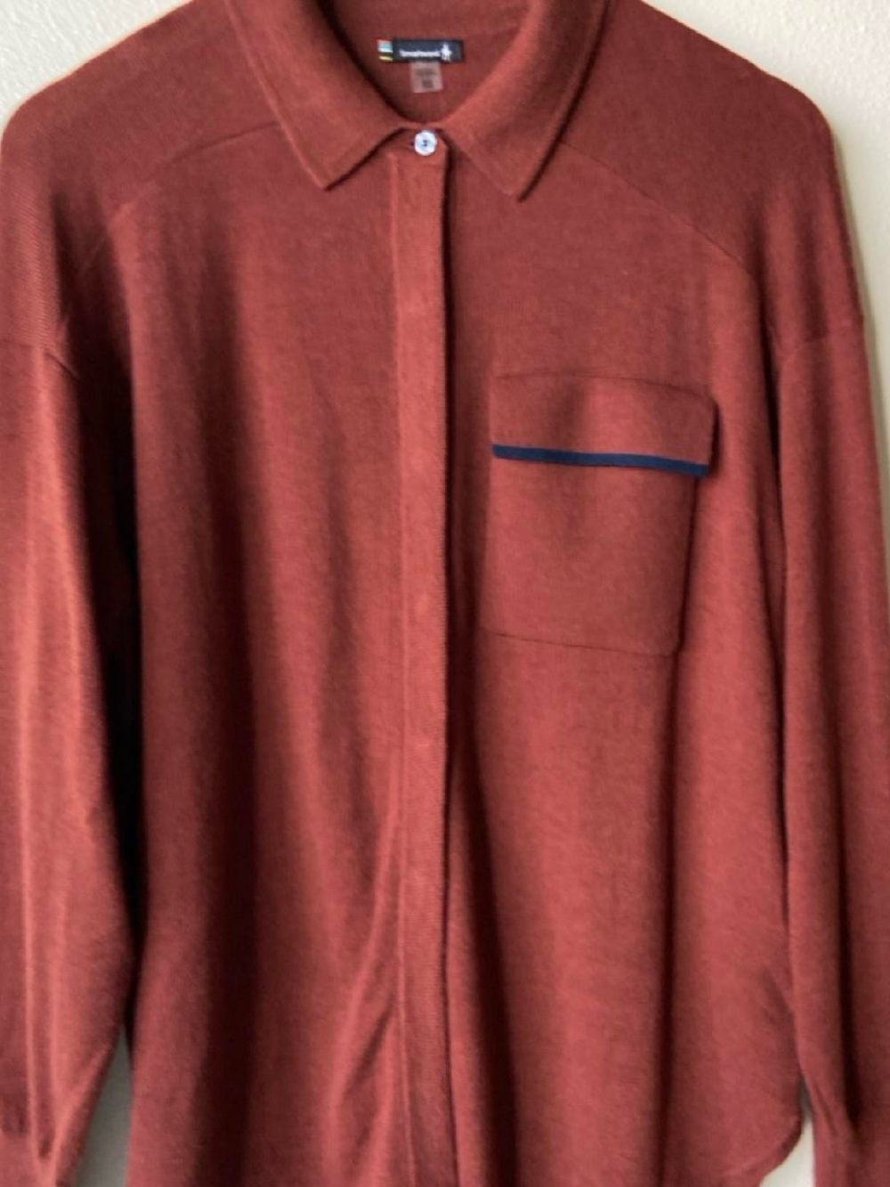 Smartwool Women Edgewood Button Down Sweater Pecan Brown Maroon - Picture 4 of 8